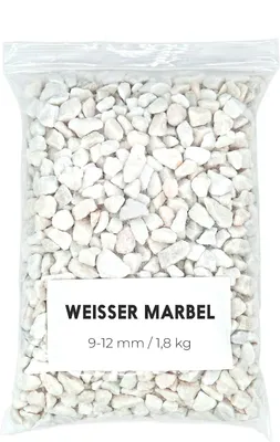 Productafbeelding van Aquariumgrind wit - 1,8 kg - decoratief grind - kiezelstenen 9 tot 12 mm