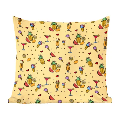 Produktbild von MuchoWow® Zierkissen Sofakissen Wohnzimmer Dekokissen 45x45 cm Sommer - Obst - Cocktails - Muster - Schlafpolster - Polster für das Sofa