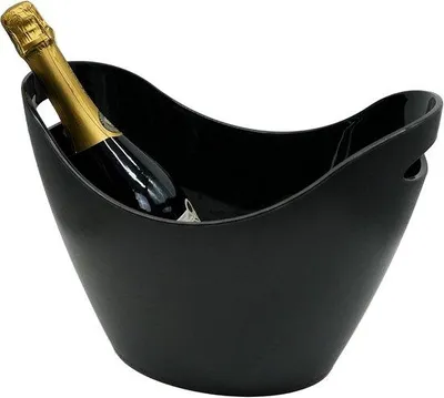 Obrázek produktu pro Velké černé chladicí nádoby na šampaňské – nerozbitné – vhodné do myčky – cca 35 x 26 cm – 6 litrů