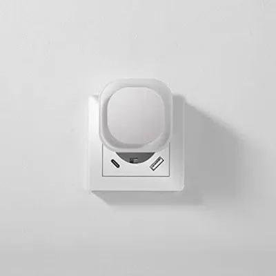 Immagine prodotto di Presa per luce notturna con sensore crepuscolare, 2 pezzi, interruttore automatico on/off, 3 livelli di luminosità regolabili, ideale per camere dei bambini, scale, camere da letto, cucine e bagni, rosso