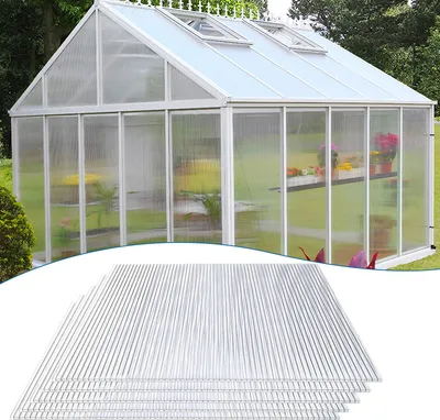 Produktbild von Jiubiaz Doppelstegplatten Polycarbonat Hohlkammerstegplatten 4mm Hohlkammerplatten Stegplatten Gewächshaus 14x