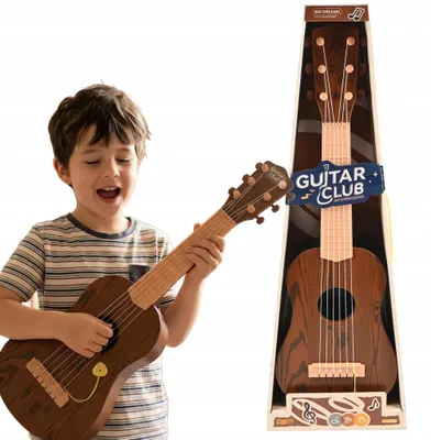 Produktbild von Große Kindergitarre mit 6 Saiten | Musikinstrument Spielzeug | Fördert Kreativität