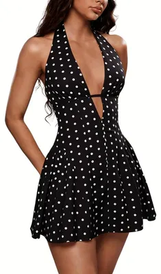 Productafbeelding van Currero Jurk met Polkadots Zwart XS