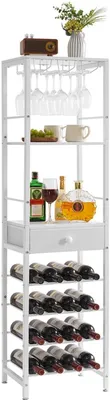 Produktbild von Azomor® Freistehendes Weinregal mit Glas- und Flaschenhaltern sowie praktischer Schublade