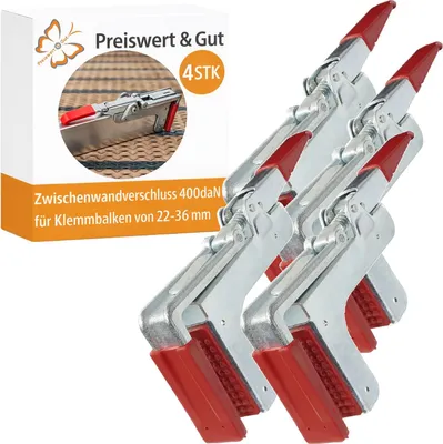 Produktbild von 4x Zwischenwandverschluss – verzinkt – 22–36 mm Klemmbereich – 400 daN Tragkraft – robuste Ladungssicherung für LKW, Anhänger & Transporter – Stahl Ausführung