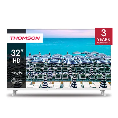 Produktbild von Thomson 32 Zoll (80 cm) LED HD Weiß Easy TV – Kein Smart – Hotel Mode, USB, HDMI, Triple-Tuner (Kabel/Satellit/Antenne), CI+,  Panel – 32HD2S13W