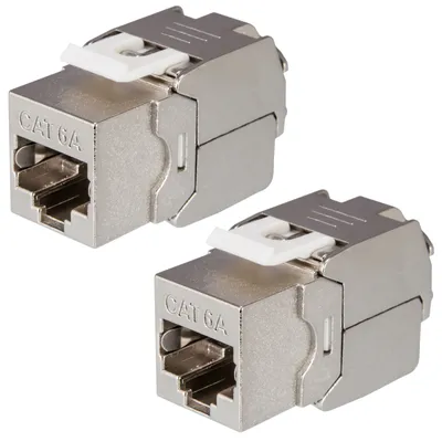 Image de Lot de 2 prises Keystone RJ45, sans outil, es, CAT 6a