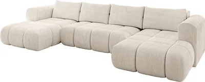 Produktbild von ALTDECOR Ecksofa in U-Form mit Schlaffunktion und Bettkasten CLOUD-U 405x185x90 Beige - Corner Sofa Bett Eckcouch Couch L-Form Schlafcouch Ausziehbar Wohnlandschaft Schlafsofa Cauchsofa