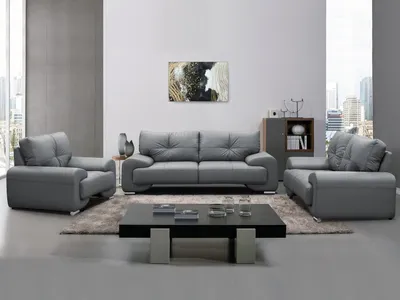 Produktbild von Polstergarnitur – Sofa-Set 3+2+1 OMEGA – Kunstleder Dolaro 04 grau, stilvoll & bequem