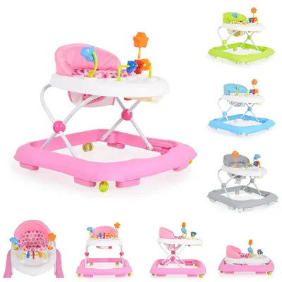 Produktbild von Lauflernwagen, Laufhilfe Eko hhenverstellbar, gepolsteter Sitz und Spielcenter rosa