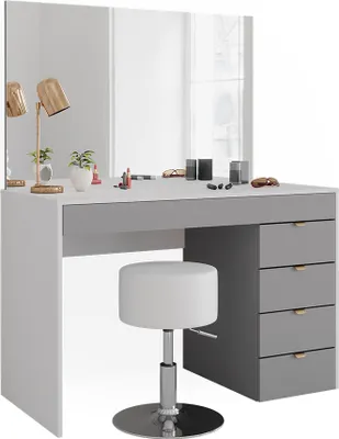Obrázek produktu pro Toaletní stolek Vicco Elise Bílá/šedá/šedá 115 cm s taburetem, Model 41342