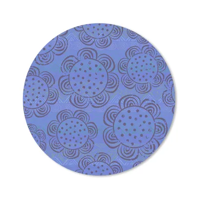 Produktbild von MuchoWow® Mauspad Mousepad Blumen - Muster - Blau 40x40 cm - Mousepads - Maus Mat - Pad - Mausunterlage - Schreibtisch Accessoires