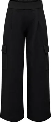 Produktbild von JACQUELINE de YONG JDY Damen Cargo Stoffhose Elegante Culotte High Waist Marlene Pants JDYGEGGO, Farben:Schwarz, Größe:XS / 32L, Beinlänge:L32