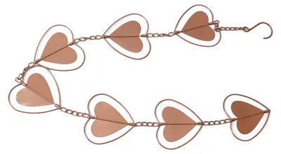 Zdjęcie produktu dla Metal Rain Chain Drainage Function Decorative Heart Shape Wind Chime with Hook for Balcony Patio Corridor