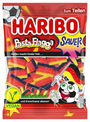 Obrázek produktu pro Haribo Pasta Flagga kyselé ovocné žvýkací bonbony ovocné 160g