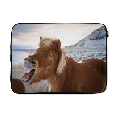 Produktbild von MuchoWow® Laptop Hülle 13 Zoll Pferd - Strand - Braun Laptoptasche - Laptophülle - Sleeve - Rundumschutz