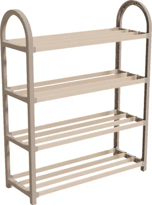 Produktbild von Schuhregal 4 Ebenen – Platzsparender Schuhschrank – Modernes Design – Metall & Holz – Für 12+ Paar Schuhe – Aufbewahrungssystem Schuhregal Flur, Schlafzimmer oder Wohnzimmer