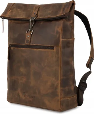 Produktbild von Lederrucksack für einen 15,6 Laptop, groß, A4, Business, geräumig, braun, Beltimore