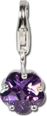 Produktbild von SilberDream Charm Anhänger Blümchen lila Zirkonia 925 Echt Silber FC209P