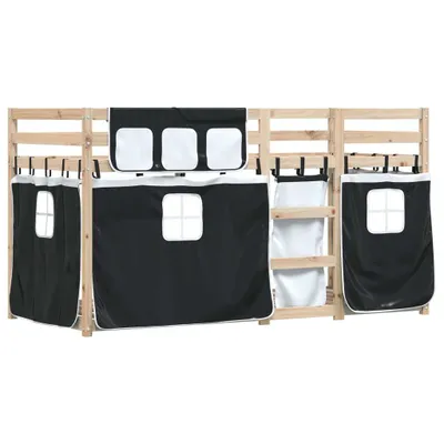 Immagine prodotto di Letto a Castello senza Materasso Bianco e Nero 75x190 cm inPino