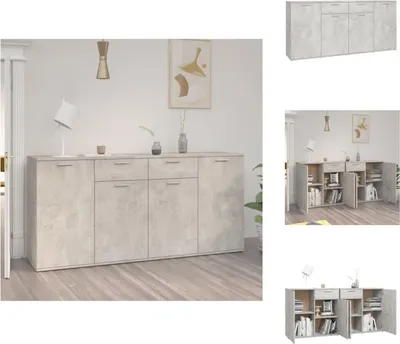 Produktbild von vidaXL Sideboard Betongrau 160x36x75 cm Holzwerkstoff -  Sideboards