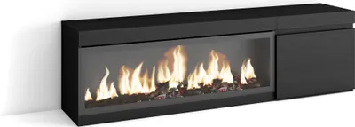 Immagine prodotto di COZY Mobile TV Soggiorno, 158x35x45cm, Per TV fino a 65, Camino elettrico XXL, Nero