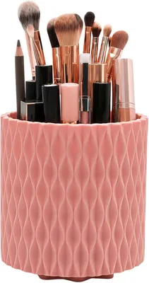 Produktbild von Make-up Organizer rosa, 360 Grad drehbar, 6 Fächer, für Frisiertisch