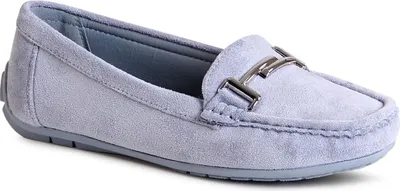 Produktbild von topschuhe24 2779 Damen Velours Mokassins Komfort Slipper, Farbe:Hellblau, Größe:37 EU
