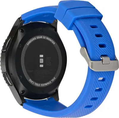 Produktbild von SYSTEM-S Armband flexibel aus Silikon 22mm für Samsung Gear S3 Smartwatch in Blau
