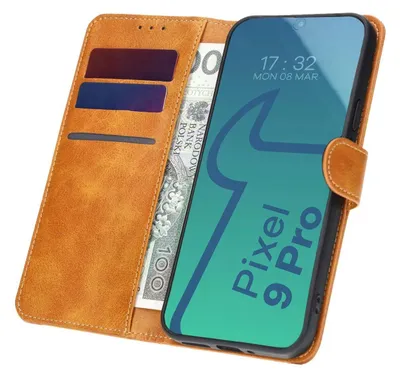 Produktbild von Etui z klapką Bizon Case Pocket do Google Pixel 9 Pro XL, brązowe