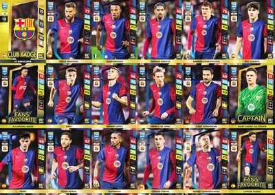 Produktbild von FC BARCELONA - FIFA 365 2025 ADRENALYN XL PANINI - 18 cards 280–297 COMPLETE SET