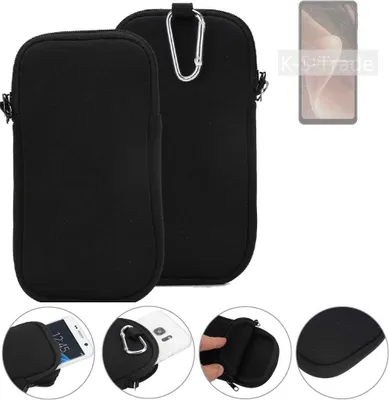 Produktbild von K-S-Trade Neopren-Hülle Handyhülle kompatibel mit Sharp Aquos Sense7 Plus Schutzhülle Neoprenhülle Sleeve Schutz-Hülle Gürtel Tasche Case