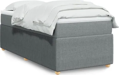 Produktbild von "2026 Promotion" Boxspringbett mit Matratze - Hellgrau 90x190 cm - Stoff - Polsterbett CC14459