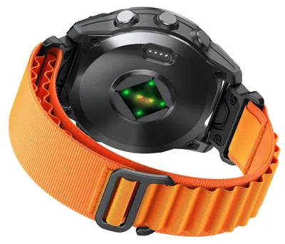 Produktbild von Nylonarmband - Garmin Quick Fit - Kompatibel mit Fenix 7X/8X/8/7 Pro/6X/6/5X, Tactix 8/7, Forerunner 965/955 und Enduro 3 - 22 mm - 160–245 mm - Edelstahlschnalle - Orange