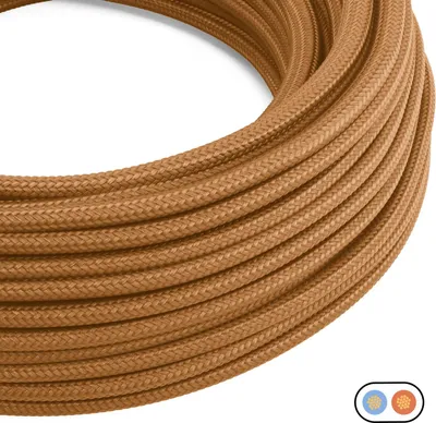 Immagine prodotto di Creative-Cables Cavo elettrico piatto, 2x0,75 mm², 1 m, Whiskey PM22, effetto seta