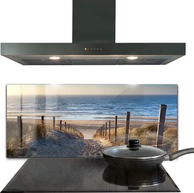 Produktbild von Spritzschutz aus Glas Küchenrückwand - Wandschutz für Herd und Spüle - 125x50 cm - Dünen an der Ostsee