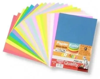 Image de Papier couleur A4 pastel et fluo, 20 x 25 feuilles - Penword