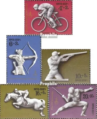 Produktbild von Briefmarken Sowjetunion 1977 Mi 4642-4646 (kompl.Ausg.) gestempelt Olympische Sommerspiele 80