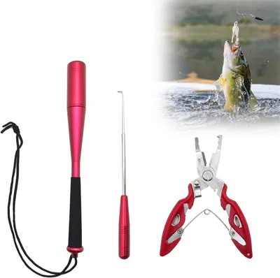 Imagen del producto de Conjunto de accesorios para pesca de peces, de 3 piezas, fabricado en aluminio, con una longitud de 24,5 cm, ideal para pescadores