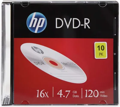 Produktbild von HP DVD-R, DME00085-3, 4,7GB, 16x, Slim Case, 10er-Pack, nicht bedruckbar, 12cm, 69314, für die Datenarchivierung