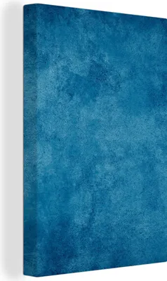 Produktbild von OneMillionCanvasses® - Leinwandbilder - 90x140 cm, Beton - Blau - Vintage - Strukturiert - Industriell, Wandbilder Kunstdruck Wanddekoration - Foto auf Leinwand - Gemälde auf - Wandschmucke - Schlafzimmer