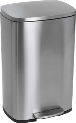 Image de Poubelle de cuisine à pédale 50L Design ADMIRAL en acier Inox brossé avec seau et fermeture douce