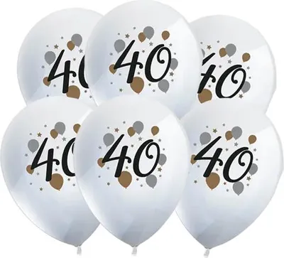 Obrázek produktu pro Latexové balónky číslo 40 BIRTHDAY 6 ks.