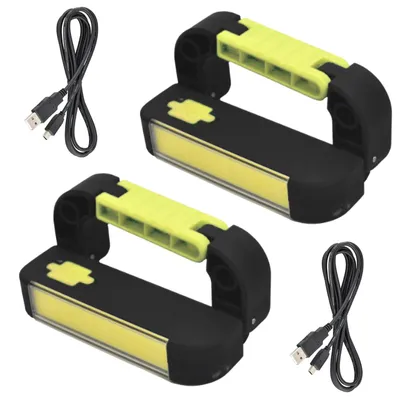 Immagine prodotto di Set da 2 torce da lavoro a LED con staffa pieghevole, torcia ricaricabile da officina, torcia portatile, torcia da lavoro, torcia da campeggio, 200 lumen, magnetica