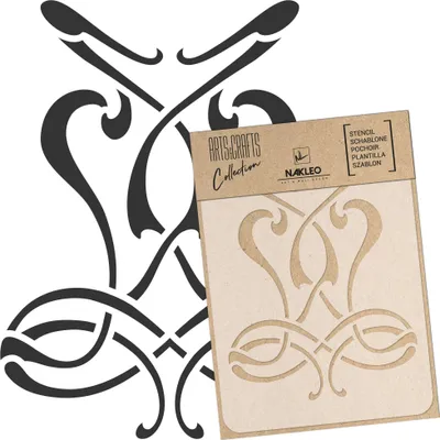 Produktbild von Malschablone für Handwerk A5 15x21cm, Jugendstil Verzierung Elegant Muster, Wiederverwendbare Kunststoff DIY & Scrapbooking Zeichenschablone