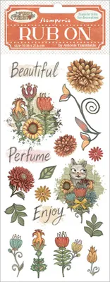 Produktbild von Rub On Transferfolie "Furry Friends" Flowers