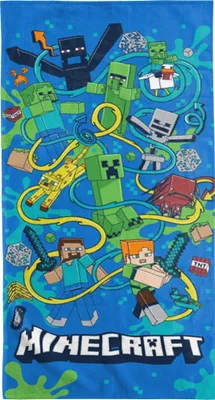 Immagine prodotto di Asciugamano da bagno Minecraft Slurp 75x150 cm Asciugamano da spiaggia