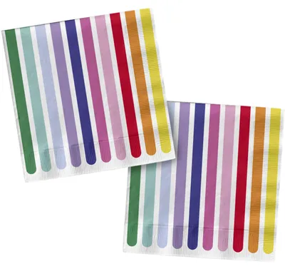 Immagine prodotto di Folat 27769 Decorazioni per feste e compleanni colorate - Tovaglioli - Stripetastic - 33 x 33 cm - 20 pezzi - Accessori per feste per bambini e adulti