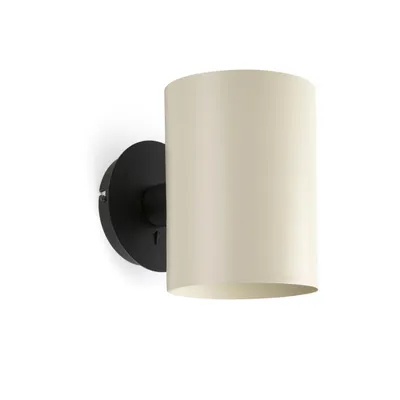 Obrázek produktu pro Nástěnné svítidlo GUADALUPE E27 15W ocel černá, béžová D:17cm V:23cm stmívatelné