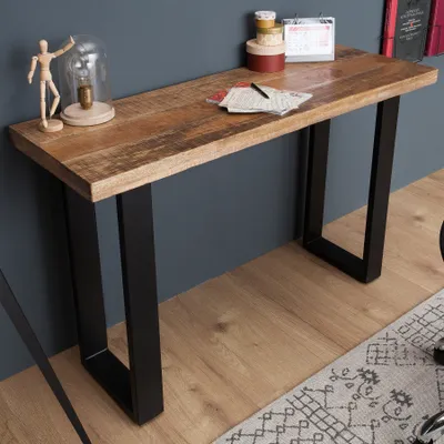 Produktbild von Design Konsolentisch IRON CRAFT 115cm Mangoholz Eisen Schreibtisch Konsole Tisch